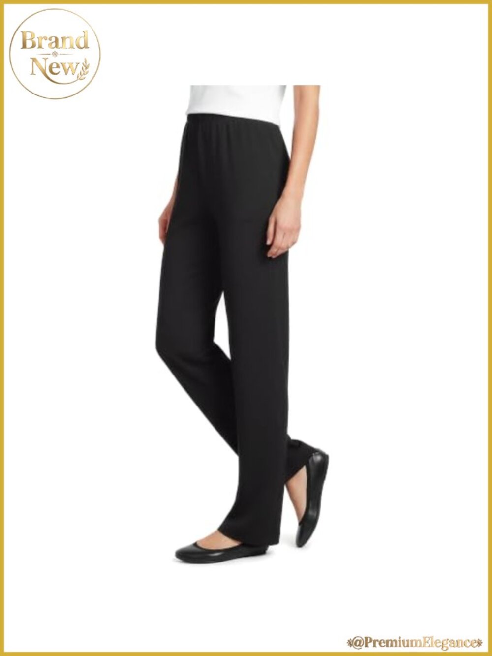 Lands' End Sport Knit Pull On Pants Elastic Waist Straight Leg Casual